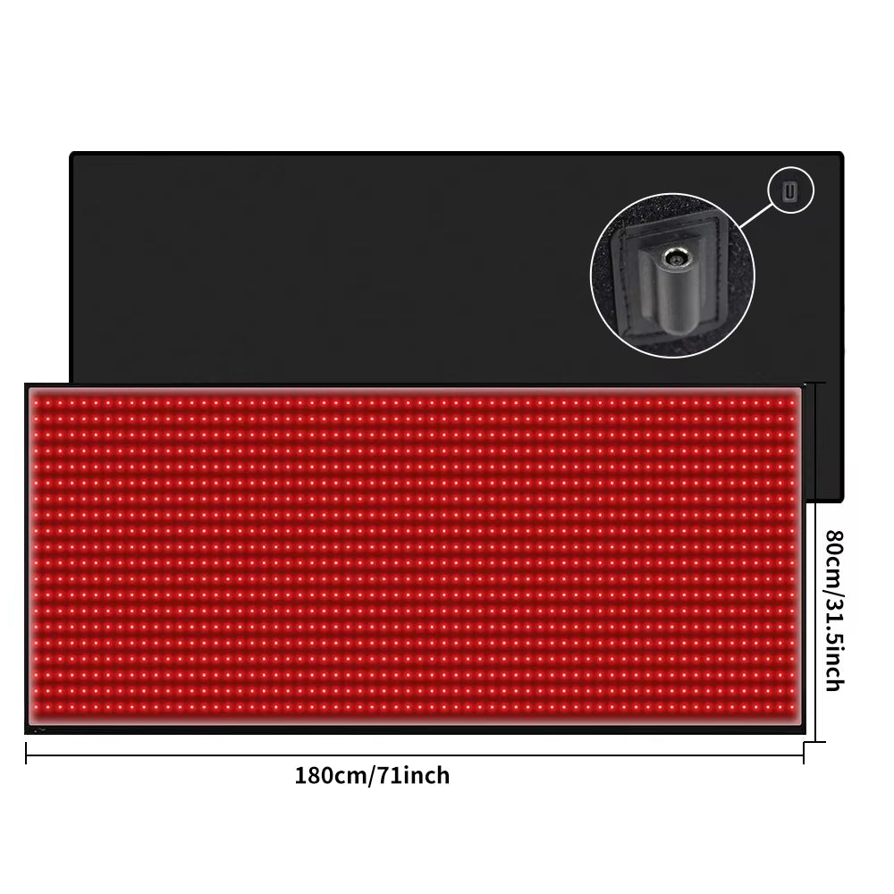Full Body Red Light Mat 71X31Inch Large Infrared Leds Blanket 1280 660Nm 850Nm for Pain Relief Wellness Muscle Relax Recovery