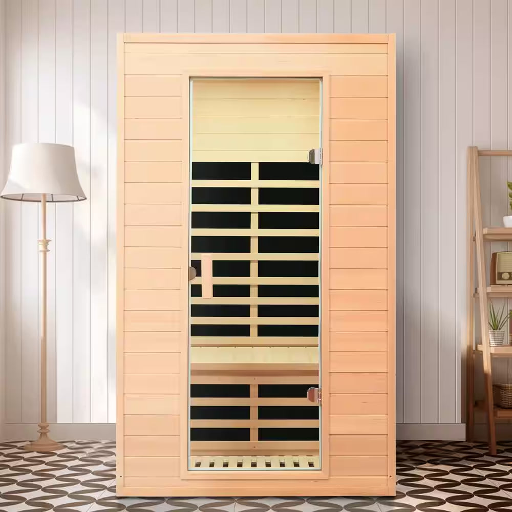 Moray 1-2 Person Indoor Hemlock Infrared Sauna with 5 Far-Infrared Carbon Crystal Heaters