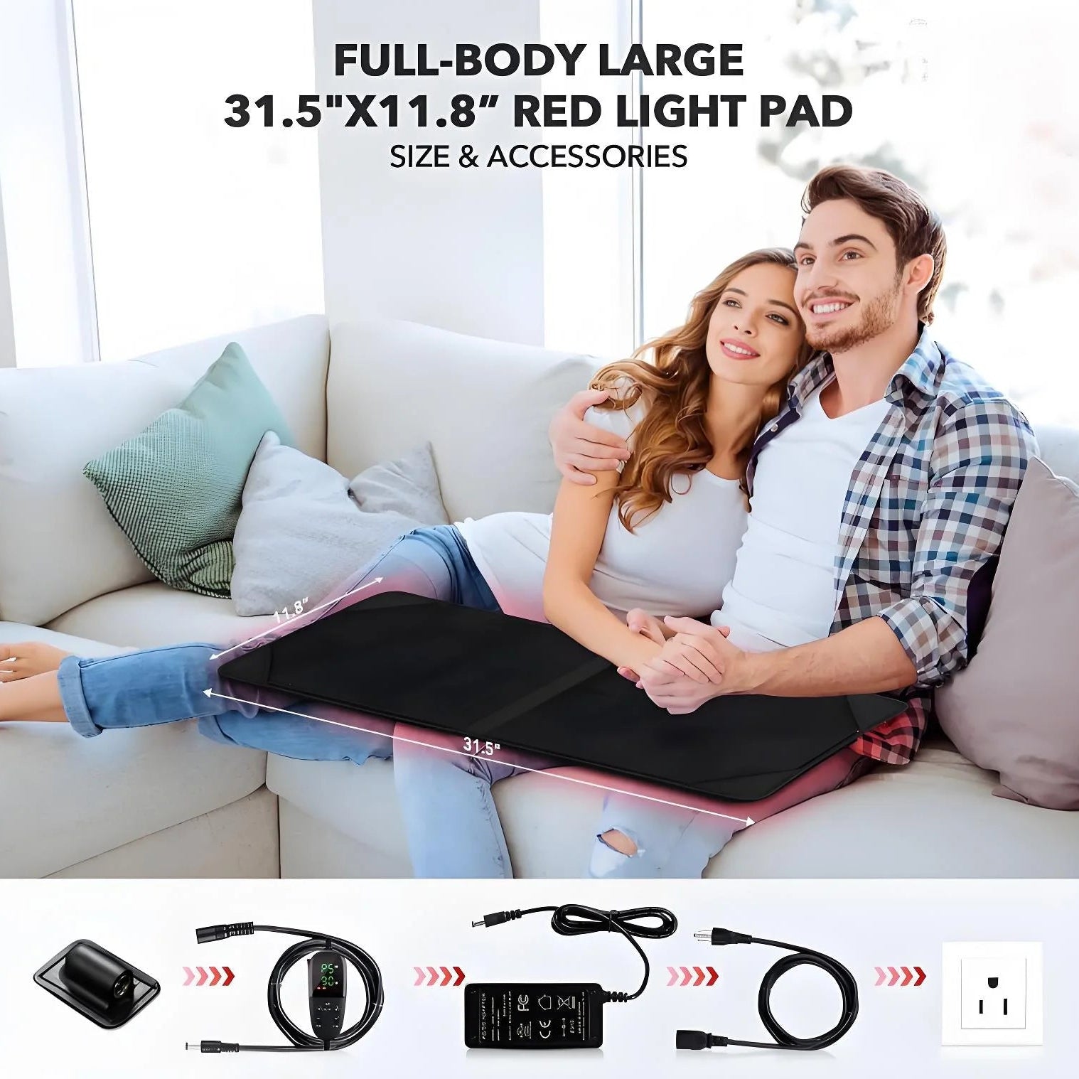 Red Light Therapy Pad Infrared LED Full Body Mat Device Back Muscle Pain Relief, Body Pain Relief, Muscle Repair