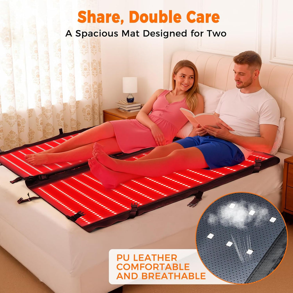 Transform Your Wellness Routine with the 1000 Leds Dual Full Body Red Light Therapy Mat – Premium Leather Comfort, Customizable Settings, and Advanced Technology for Spa-Like Relaxation at Home