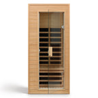 Hemlock One-person Far Infrared Roof Embedded Indoor Sauna Room Natural Hemlock 33.7x33.46x72.83 inches