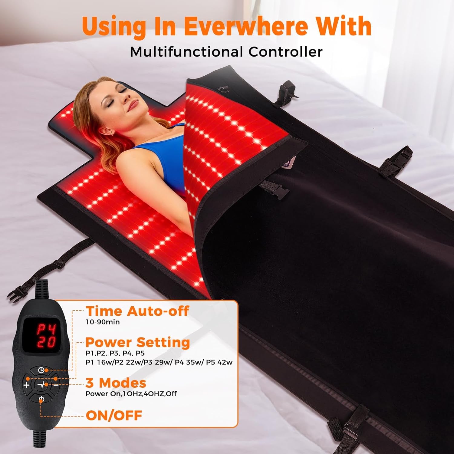 Transform Your Wellness Routine with the 1000 Leds Dual Full Body Red Light Therapy Mat – Premium Leather Comfort, Customizable Settings, and Advanced Technology for Spa-Like Relaxation at Home