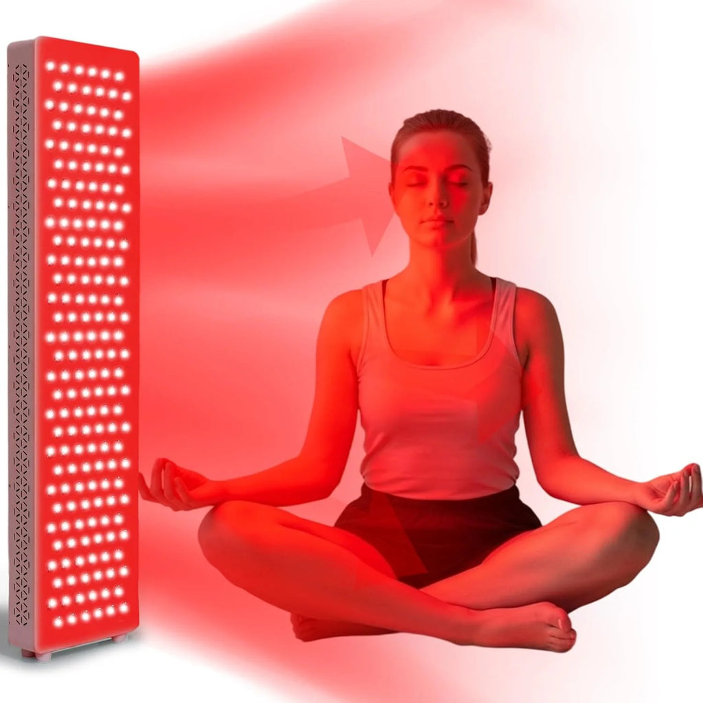 AECOJOY Red Light Therapy for Body & Face, 5 Wavelengths Red 660Nm & near Infrared 850Nm Light Therapy Panel with Timer