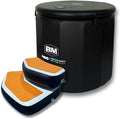 Inflatable Ice Bath Tub for Athletes, Cold Plunge Recovery Tub with Non-Slip Step, Insulated Lid, EVA Groundsheet, Backpack, 115 Gallon Capacity, 39" x 39" x 35.4", Portable Durable Design