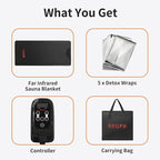 Low EMF Portable Infrared Sauna Blanket,Crystal Therapy Home Relaxation, Adjustable Timer 1-60 Min, 95-167℉ Temp Range, 6 ft x 2.95 ft, Durable PU Leather Cover