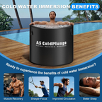 XL Ice Bath Tub for Cold Plunge, 120 Gal with Insulated Lid, Step Stool, Portable Inflatable Ice Pod Plunge Barrel, Easy Chiller Connection, Indoor Outdoor