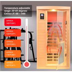 Moray 1-Person Indoor Hemlock Infrared Sauna with 8 Far-Infrared Carbon Crystal Heaters and Chromotherapy