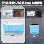 AKSPORT Ice Bath Tub for Athletes, 238 Gallons Inflatable Cold Plunge Tub Compatible with Water Chillers,Icebath for Recovery & Cold Water Therapy, Portable Bathtub for Indoor & Outdoor-Wood