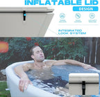 Inflatable Ice Bath Tub for Athletes, Slanted-Edge Cold Plunge Recovery Tub with Insulated Lid, EVA Groundsheet, Backpack, 120 Gallon Capacity, 61" x 31.5" x 24.8", Portable Durable Design