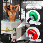 Lumizone Inflatable Cold Plunge Tub 118 Gallons Capacity Ice Bath Portable Ice Bath Tub Compatible With Water Chillers with Lid Drop Stitch PVC Double Layer Seals Oversized for Athletes