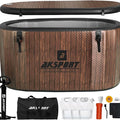 AKSPORT Ice Bath Tub for Athletes, 238 Gallons Inflatable Cold Plunge Tub Compatible with Water Chillers,Icebath for Recovery & Cold Water Therapy, Portable Bathtub for Indoor & Outdoor-Wood