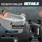 Slanted-Edge Cold Plunge Tub with 1 HP Chiller, Inflatable Ice Bath Tub with Hot & Cold Modes, Ozone, Smart WiFi, Dual Filters, Fast Cooling, 120 Gal, 61" L x 31.5" W x 24.8" H
