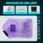 Borealis 69-in. All-in-One Cold Plunge and Hot Tub with Built-in Chiller | Acrylic Interior with 2 Jets, Bluetooth Speakers, Lights, WiFi App Control Chiller for Indoor/Outdoor Use – White