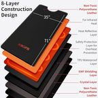 Low EMF Portable Infrared Sauna Blanket,Crystal Therapy Home Relaxation, Adjustable Timer 1-60 Min, 95-167℉ Temp Range, 6 ft x 2.95 ft, Durable PU Leather Cover