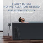 Deeptime Smart Cold Plunge Tub,Ice Bath with Built-In Chiller(Down to 38F),Smartphone Control,Whisper-Quiet,Spacious Design for Full-Body Recovery & Cold Therapy,Black
