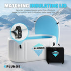Kodiak 59" 1-Person Inflatable Cold Plunge Ice Bath or Hot Tub with 1 HP Chiller and Heater, PVC Insulated Lid, Hand Pump, Repair Kit, 110-Gallon Capacity, Indoor/Outdoor Tub – Gray