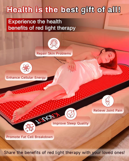 Experience Ultimate Full Body Pain Relief with Our 72"X33.3" Medical-Grade TPU Red Light Therapy Mat – Perfect for Home Use and FSA&HSA Approved!