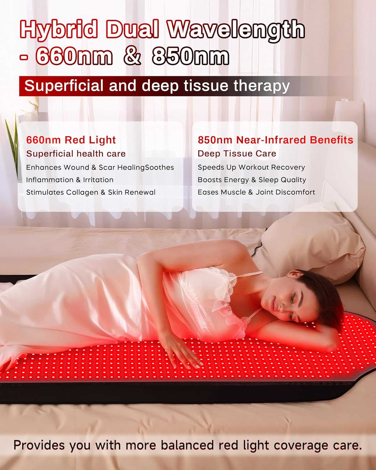 Experience Ultimate Full Body Pain Relief with Our 72"X33.3" Medical-Grade TPU Red Light Therapy Mat – Perfect for Home Use and FSA&HSA Approved!