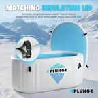 Kodiak 59" 1-Person Inflatable Cold Plunge Ice Bath Tub or Hot Tub with PVC Insulated Lid, Hand Pump, Repair Kit, 110-Gallon Capacity – Chiller Compatible Indoor/Outdoor Tub – Gray