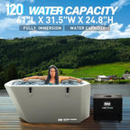 Slanted-Edge Cold Plunge Tub with 1 HP Chiller, Inflatable Ice Bath Tub with Hot & Cold Modes, Ozone, Smart WiFi, Dual Filters, Fast Cooling, 120 Gal, 61" L x 31.5" W x 24.8" H