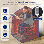 SereneLife Compact & Portable Infrared Steam Sauna, Personal Spa Style Sauna for at-Home Relaxation and Rejuvenation, Easy Access Sit-in Design, Foldable Chair, Energy Efficient, Foot Pad Heating Mat
