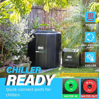 Inflatable Ice Bath Tub for Athletes - Cold Plunge Tub Compatible Water Chiller, Insulated Lid, EVA Groundsheet, Backpack, 130 Gallon, 39" L x 39" W x 35.4" H