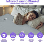 Sauna Blanket Infrared Zipper Oxford Cloth Upgraded Version Professional Detox & Heat Therapy Blanket with Remote (US 110V,71×32 Inches)