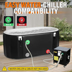 AKSPORT Ice Bath Tub for Athletes, 155 Inflatable Cold Plunge Tub Compatible with Water Chillers, Inflatable Icebath for Recovery & Cold Water Therapy，Portable Bathtub for Indoor & Outdoor-Black