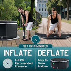 Albott Inflatable Cold Plunge Tub for Athletes, Ice Bath Tub with Insulated Lid Non-Slip Mat & Handles, Water Chiller Compatible, Portable for Indoor & Outdoor Recovery, 525 Gal, 79"L x 79"W x 33"H