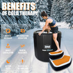 Inflatable Ice Bath Tub for Athletes, Cold Plunge Recovery Tub with Non-Slip Step, Insulated Lid, EVA Groundsheet, Backpack, 115 Gallon Capacity, 39" x 39" x 35.4", Portable Durable Design
