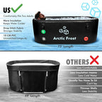XLarge Oval Professional Ice Bath Tub-230 Gallon Inflatable Cold Plunge- Portable Lightweight Easy to Set Up for Full Cold Water Immersion, Faster Recovery (Black, Extra Large Ice Bath (75x34x26)
