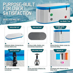 Albott Inflatable Cold Plunge Tub for Athletes, Ice Bath Tub with Insulated Lid Non-Slip Mat, Water Chiller Compatible, Portable for Indoor & Outdoor Recovery, 210 Gal, 71" L x 35" W x 30" H