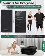 Lunix LX17 Infrared Sauna Blanket for Home, Portable Sauna for Detox, Pain Relief & Recovery, Adjustable 77–176°F Far Infrared Heat with Head Pillow, Detox Wrap & Hot Cold Gel Pack – Jet Black