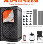 Portable Steam Sauna Box for Home: Full Size Sauna Tent for Personal Spa - Fast Heating Sauna Box with 3L Steamer, Folding Chair, Remote Control, 32" x 32" x 71"