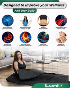 Lunix LX17 Infrared Sauna Blanket for Home, Portable Sauna for Detox, Pain Relief & Recovery, Adjustable 77–176°F Far Infrared Heat with Head Pillow, Detox Wrap & Hot Cold Gel Pack – Jet Black