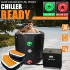 Inflatable Ice Bath Tub for Athletes, Cold Plunge Recovery Tub with Non-Slip Step, Insulated Lid, EVA Groundsheet, Backpack, 115 Gallon Capacity, 39" x 39" x 35.4", Portable Durable Design
