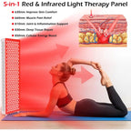 AECOJOY Red Light Therapy for Body & Face, 5 Wavelengths Red 660Nm & near Infrared 850Nm Light Therapy Panel with Timer