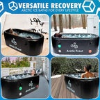 XLarge Oval Professional Ice Bath Tub-230 Gallon Inflatable Cold Plunge- Portable Lightweight Easy to Set Up for Full Cold Water Immersion, Faster Recovery (Black, Extra Large Ice Bath (75x34x26)
