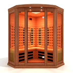 Sauna 3-Person Corner Full Spectrum near Zero EMF (Under 2MG) FAR Infrared Sauna