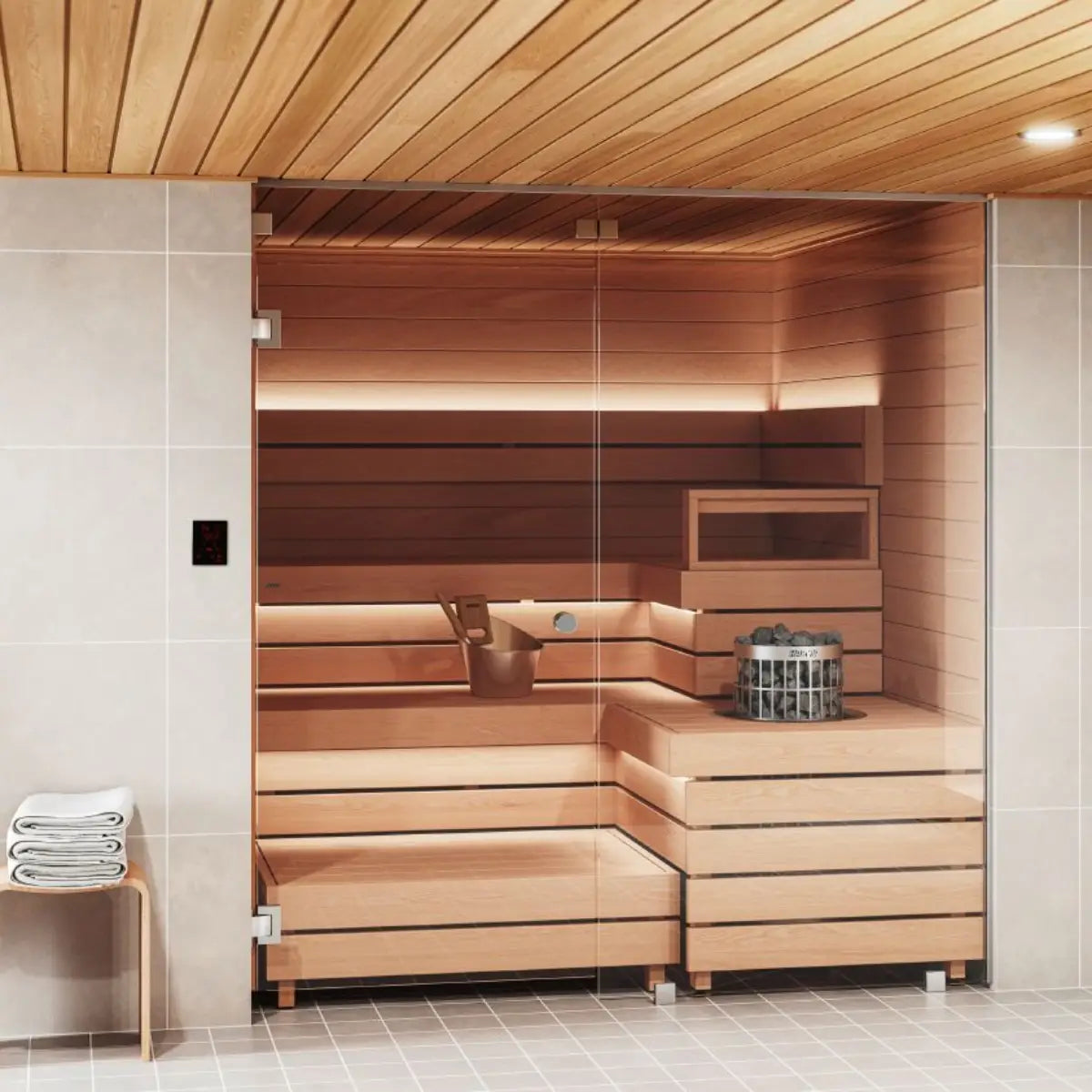 Harvia Cilindro PC90 9KW Sauna Heater with built in controls - Finnish Sauna Builders