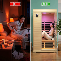 Low EMF Indoor Sauna, Infrared Sauna for Home, 2 Person Infrared Sauna, Canadian Hemlock, 9 Low EMF Heaters, 2 Chromotherapy Lights, 2 Bluetooth Speakers, 1 LED Reading Lamp, 1750W — Before & After