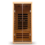 Luxury Indoor Low EMF Far Infrared Sauna Room with Hemlock Wood and Glass Double Doors