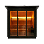 Custom 8-Person Luxury Canadian Red Cedar Outdoor Steam Sauna With Heater And Stones [Made-To-Order] (SAK13492)