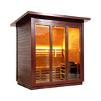 Custom 4-Person Luxury Canadian Red Cedar Outdoor Steam Sauna With Heater And Stones [Made-To-Order] (SAK42068)