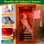 One person infrared sauna with red light