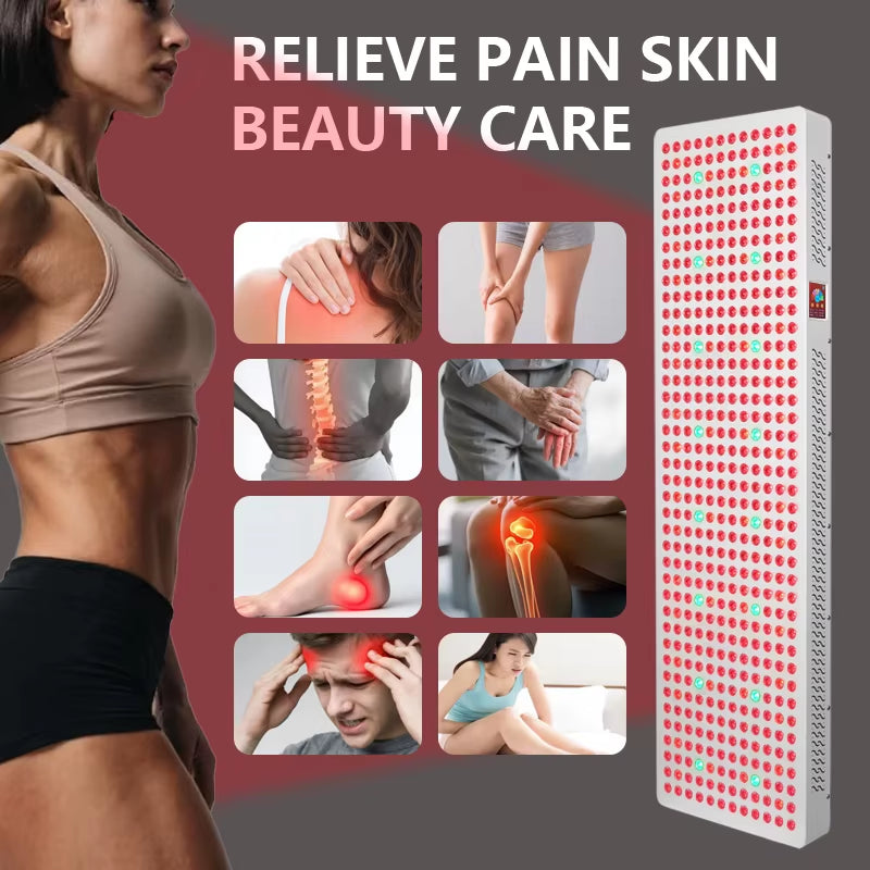 2025 Trending 480Pcs 5W Dual Leds Red Grow Light Sauna Flicker Free 6 Wavalength 3 Channels Red Light Therapy Panel Full Body