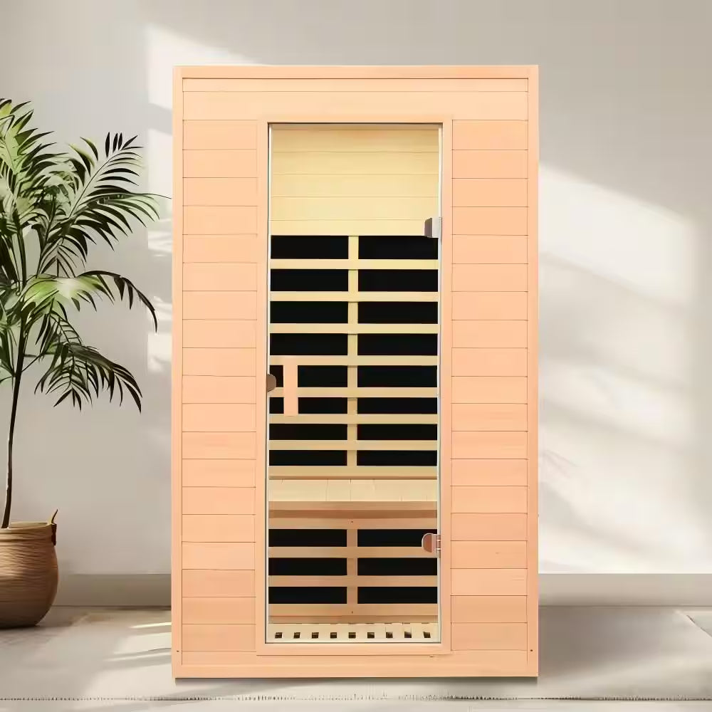 Moray 1-2 Person Indoor Hemlock Infrared Sauna with 5 Far-Infrared Carbon Crystal Heaters