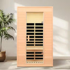 Moray 1-2 Person Indoor Hemlock Infrared Sauna with 5 Far-Infrared Carbon Crystal Heaters