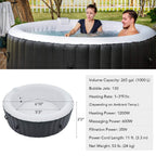 Premium 7FT Blow Up 6-Person Sauna Pool Hot Tub With 130 Jets (SAK63510)