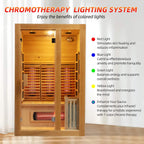 Rövia Luma 2-Person Indoor Hybrid Sauna Room With Infrared And 3.5KW Steam Heater [Made-To-Order] (SAK83750)